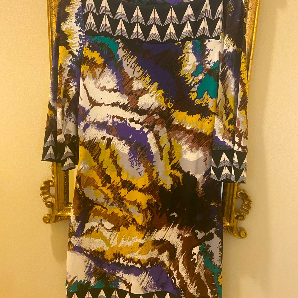 Julie Dillon Abstract Tunic Dress Sz 6 Excellent